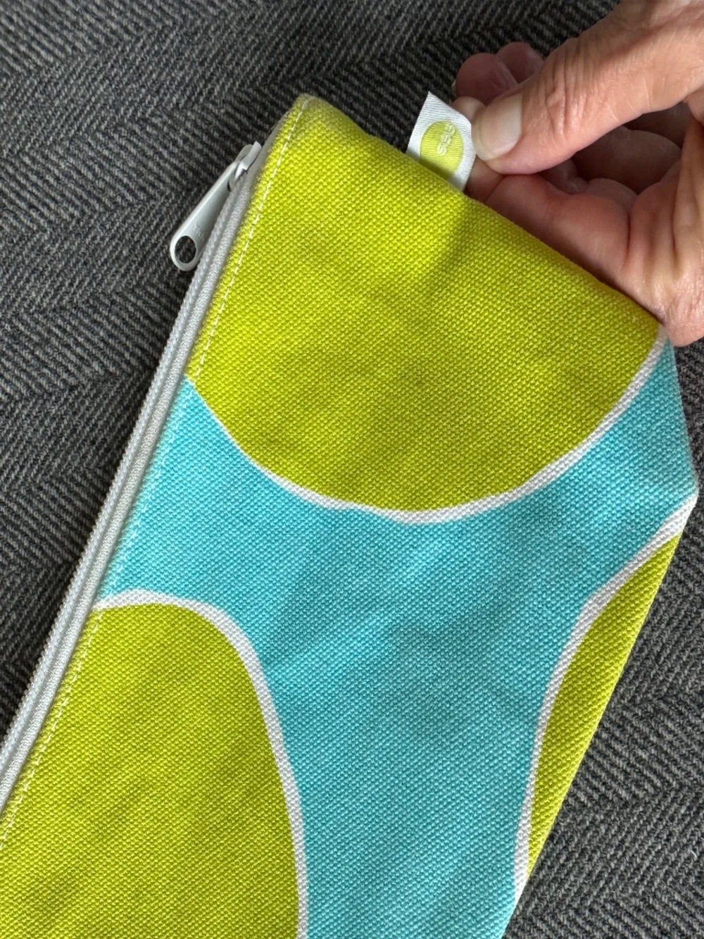 NWOT, SEE DESIGN, COLORFUL COTTON CANVAS, ZIPPERED POUCH
